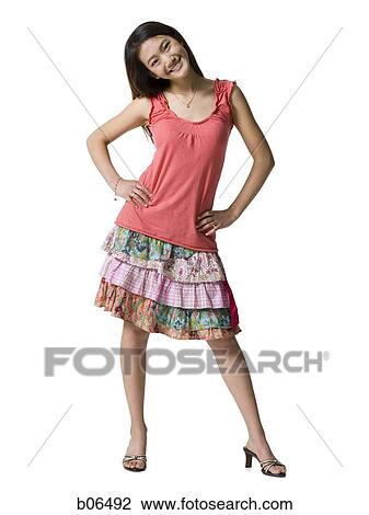 Stock Image - Young woman smiling. Fotosearch