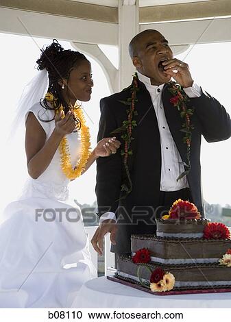 Stock Image - African-American newlywed couple. Fotosearch