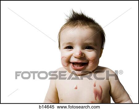 Baby eating birthday cake View Large Photo Image Stock Photography - Baby eating birthday cake. Fotosearch