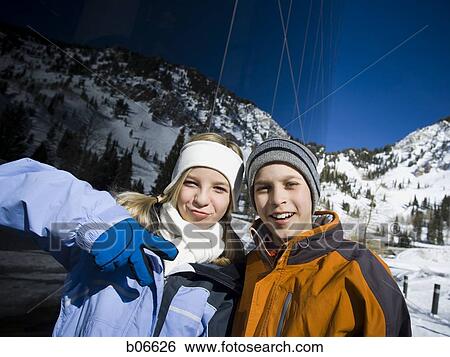 Stock Photograph - Brother and sister. Fotosearch