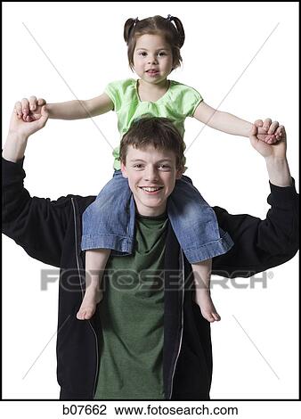 Brother and younger sister View Large Photo Image Stock Image - Brother and younger sister. Fotosearch