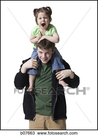 Brother and younger sister View Large Photo Image Stock Image - Brother and younger sister. Fotosearch
