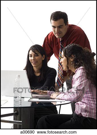 Stock Image - Businesspeople working. Fotosearch