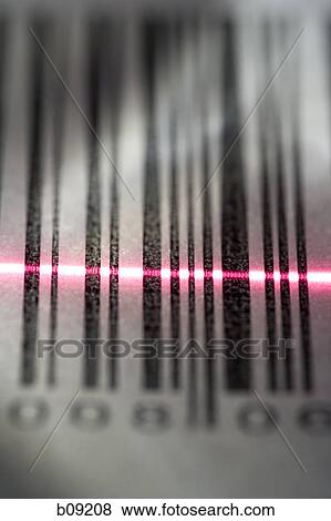 Close-up of a bar code being scanned with a laser light View Large Photo Image Stock Photo - Close-up of a bar code being scanned with a laser light. Fotosearch