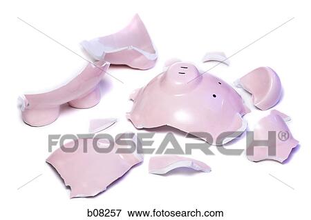 Close-up of a broken piggy bank View Large Photo Image Stock Photo - Close-up of a broken piggy bank. Fotosearch