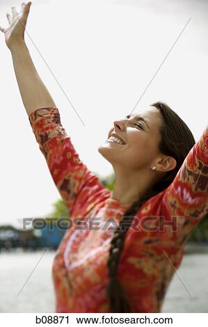 Close-up of a mid adult woman smiling View Large Photo Image Stock Image - Close-up of a mid adult woman smiling. Fotosearch