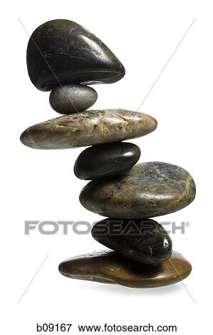 Stock Photo - Close-up of a stack of pebbles. Fotosearch