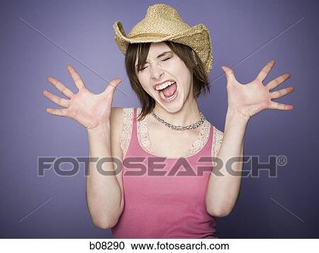 Close-up of a teenage girl shouting View Large Photo Image Stock Image - Close-up of a teenage girl shouting. Fotosearch
