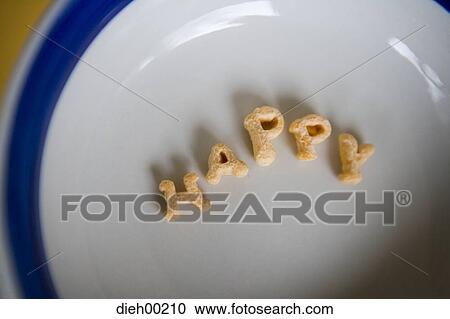 Close-up of alphabet shaped cereal on a plate View Large Photo Image Stock Image - Close-up of alphabet shaped cereal on a plate. Fotosearch
