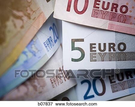 Close-up of Euro banknotes View Large Photo Image Stock Photo - Close-up of Euro banknotes. Fotosearch