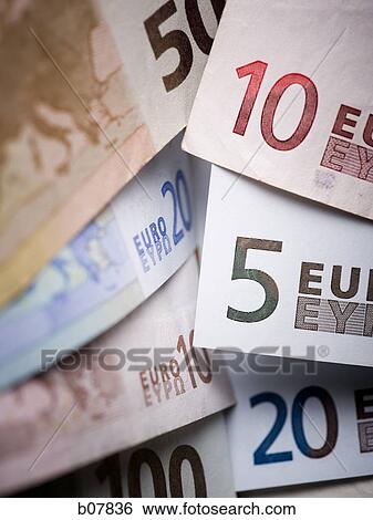 Close-up of Euro banknotes View Large Photo Image Stock Photograph - Close-up of Euro banknotes. Fotosearch