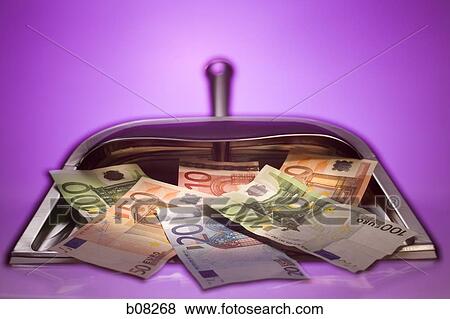 Close-up of Euro notes in a dustpan View Large Photo Image Stock Photo - Close-up of Euro notes in a dustpan. Fotosearch