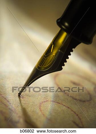 Close-up of fountain pen nib writing View Large Photo Image Stock Image - Close-up of fountain pen nib writing. Fotosearch