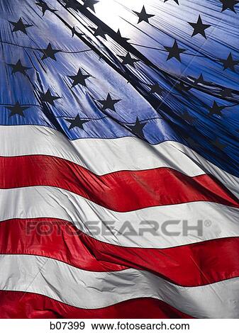 Close-up of waving United States flag View Large Photo Image Stock Photo - Close-up of waving United States flag. Fotosearch