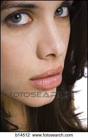 Stock Image - Detailed view of female face. Fotosearch