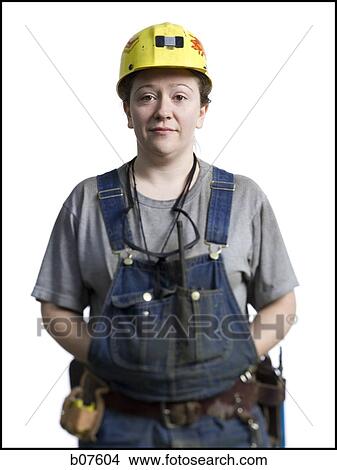 Female construction worker with hardhat View Large Photo Image Picture - Female construction worker with hardhat. Fotosearch