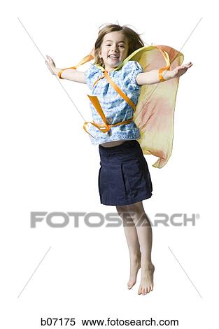 Stock Photography - Girl flying with angel wings. Fotosearch