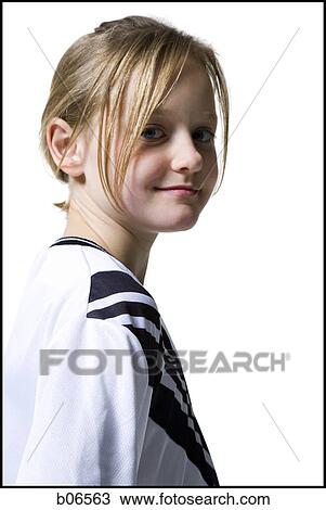 Girl in soccer shirt View Large Photo Image Stock Image - Girl in soccer shirt. Fotosearch