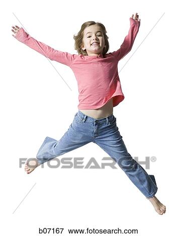 Girl jumping in the air View Large Photo Image Stock Photo - Girl jumping in the air. Fotosearch