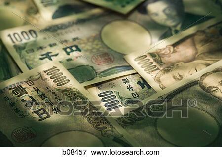 High angle view of Japanese yen bank notes View Large Photo Image Stock Photo - High angle view of Japanese yen bank notes. Fotosearch