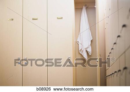 Stock Photograph - Low angle view of a towel hanging. Fotosearch