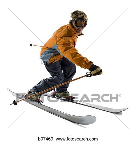 Male skier in orange ski jacket View Large Photo Image Stock Photo - Male skier in orange ski jacket. Fotosearch