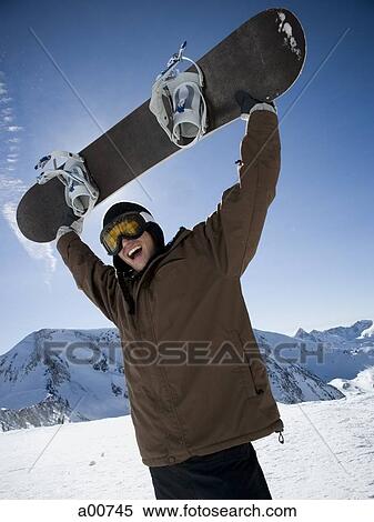 Stock Photography - Male snowboarder. Fotosearch