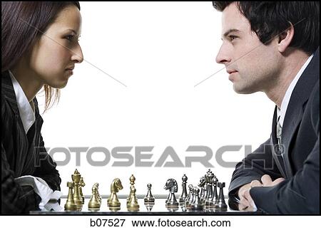 Man and woman playing chess View Large Photo Image Stock Photo - Man and woman playing chess. Fotosearch