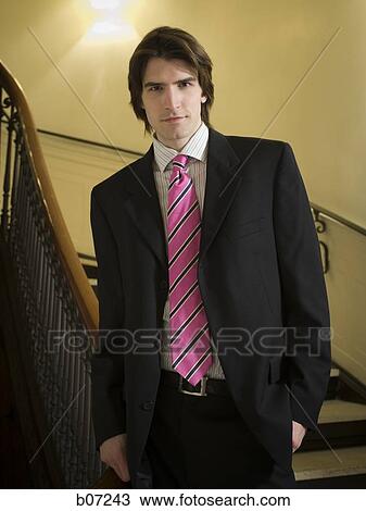Stock Image - Man with bright necktie. Fotosearch