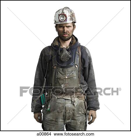 Mine worker with flashlight helmet View Large Photo Image Picture - Mine worker with flashlight helmet. Fotosearch