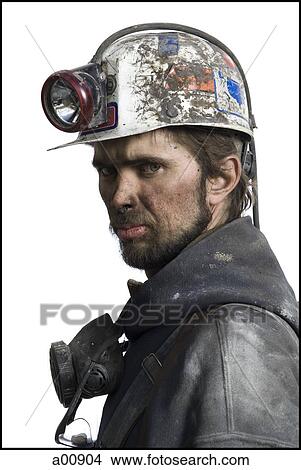 Mine worker with flashlight helmet View Large Photo Image Picture - Mine worker with flashlight helmet. Fotosearch