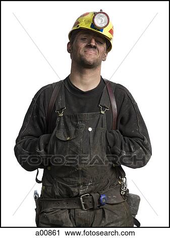 Mine worker with flashlight helmet View Large Photo Image Stock Image - Mine worker with flashlight helmet. Fotosearch