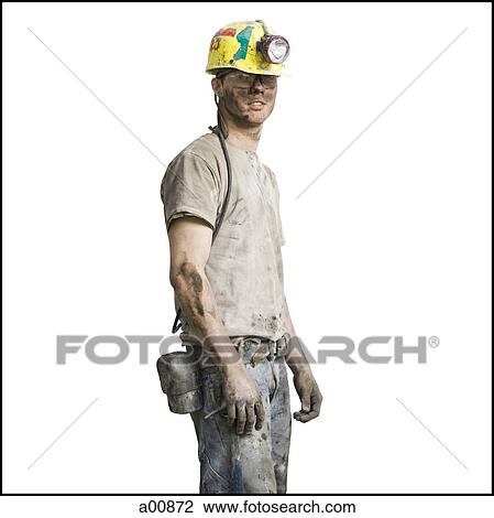 Mine worker with flashlight helmet View Large Photo Image Stock Image - Mine worker with flashlight helmet. Fotosearch