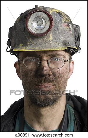 Mine worker with flashlight helmet View Large Photo Image Stock Image - Mine worker with flashlight helmet. Fotosearch