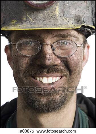 Mine worker with flashlight helmet View Large Photo Image Stock Photography - Mine worker with flashlight helmet. Fotosearch