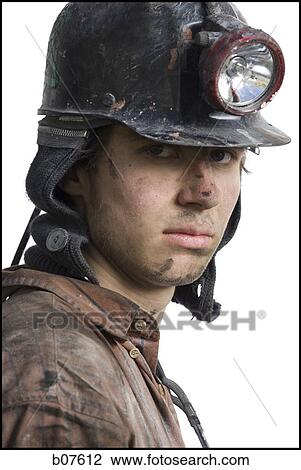 Miner with flashlight helmet View Large Photo Image Stock Image - Miner with flashlight helmet. Fotosearch