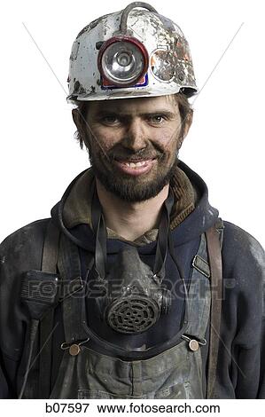 Miner with flashlight helmet View Large Photo Image Stock Photo - Miner with flashlight helmet. Fotosearch