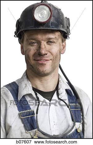 Miner with flashlight helmet View Large Photo Image Stock Photo - Miner with flashlight helmet. Fotosearch