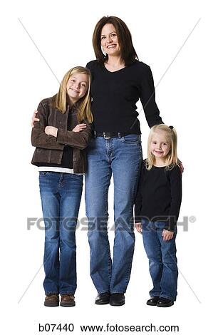 Mother posing with young daughters View Large Photo Image Stock Image - Mother posing with young daughters. Fotosearch