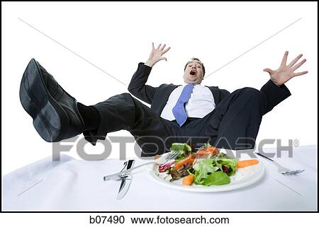 Overweight businessman falling off his chair at lunch View Large Photo Image Stock Image - Overweight businessman falling off his chair at lunch. Fotosearch