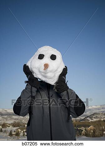 Person posing as snowman View Large Photo Image Stock Photography - Person posing as snowman. Fotosearch