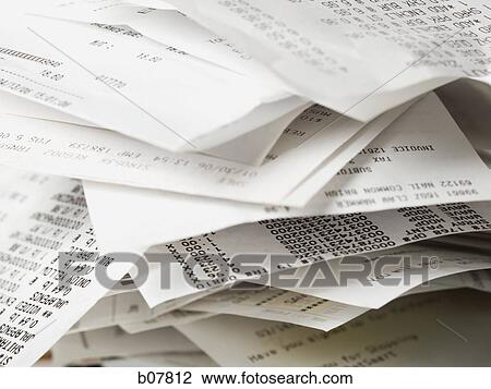 Pile of transaction receipts View Large Photo Image Stock Image - Pile of transaction receipts. Fotosearch