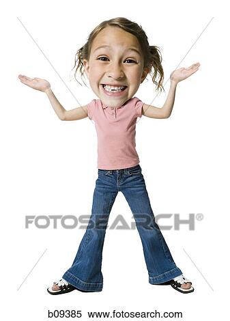 Portrait of a girl shrugging View Large Photo Image Stock Photography - Portrait of a girl shrugging. Fotosearch