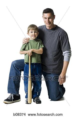 Picture - Portrait of a mature man and his son. Fotosearch