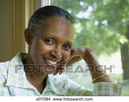 Picture - Portrait of a senior woman smiling. Fotosearch
