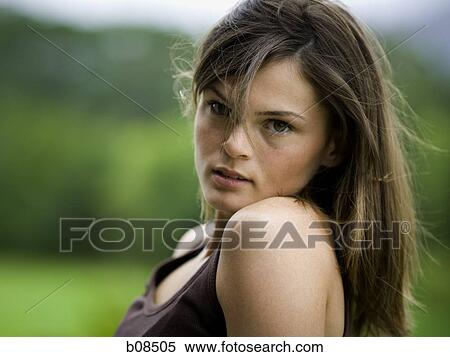 Portrait of a teenage girl View Large Photo Image Stock Photography - Portrait of a teenage girl. Fotosearch