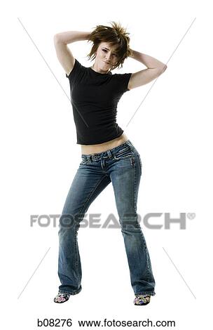 Portrait of a teenage girl with her hands behind her head View Large Photo Image Stock Photograph - Portrait of a teenage girl with her hands behind her head. Fotosearch