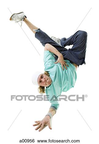 Portrait of a young man break dancing View Large Photo Image Stock Photograph - Portrait of a young man break dancing. Fotosearch