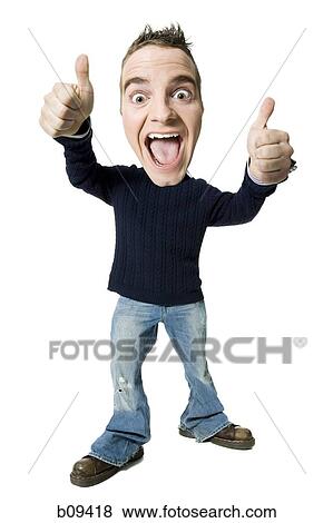 Portrait of a young man making a face View Large Photo Image Stock Photo - Portrait of a young man making a face. Fotosearch