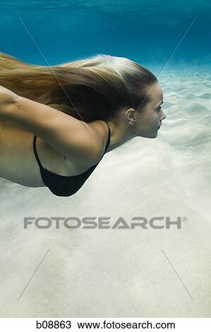 Profile of a teenage girl swimming underwater in the sea View Large Photo Image Stock Image - Profile of a teenage girl swimming underwater in the sea. Fotosearch